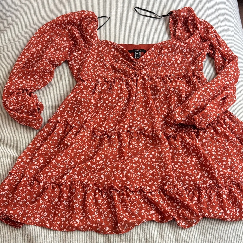 Floral Burnt Orange Women's Dress